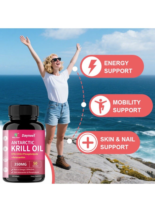 Winstown Antarctic Krill Oil Softgels | 350mg/capsule Rich in Omega-3 + Phospholipids + Astaxanthin | 100 capsules (50-day supply) - Image 5
